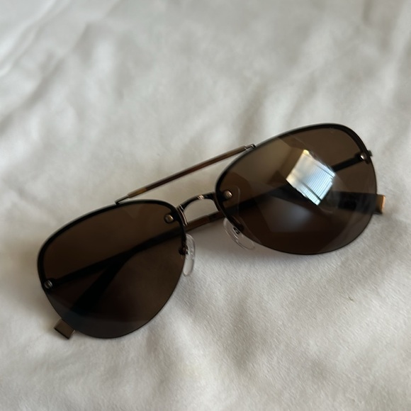 John Varvatos Aviator Sunglasses Brown Frame Brown Lenses Men - Picture 2 of 6